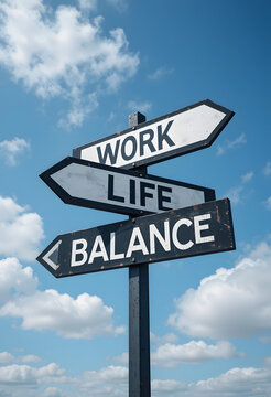 work life balance road directions under the bright blue sky