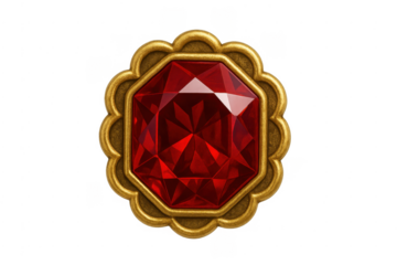 Ruby red gemstone gold vintage jewelry brooch