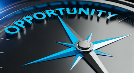 Compass pointing to opportunity, business concept and direction