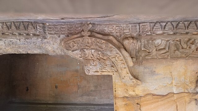 Ancient Udaigiri Caves formed by cutting rocks in Bhubneshwar, Odisha, India. This is UNESCO World heritage site.
