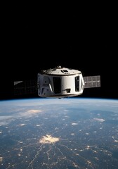 Space Satellite Orbiting Earth in Space