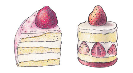 Bakery cake dessert watercolor design elements