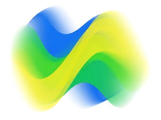 Yellow Green Blue Gradient Waves on White Background