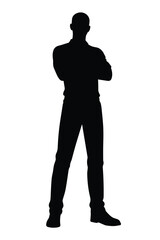  Confident male silhouette standing with arms crossed.