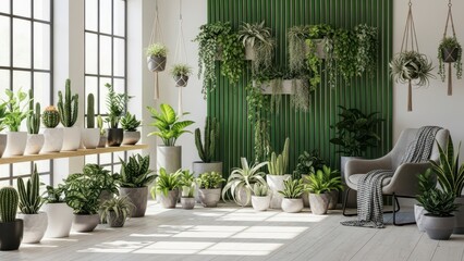 home garden interior filled a lot of beautiful plants