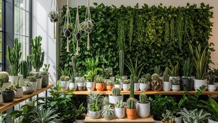 home garden interior filled a lot of beautiful plants