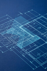 Abstract Architectural Blueprint, Concept Design and Planning Background