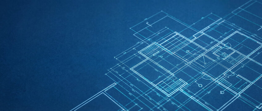 Abstract Architectural Blueprint, Concept Design and Planning Background