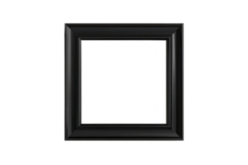 Ornate black picture frame with white mat isolated on transparent background. Ornate black picture frame with glossy isolated on white background.