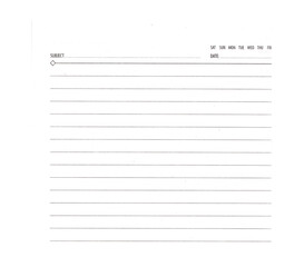 Single sheet of ripped or torn lined notebook paper with a hole punched edge.