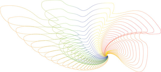 A vibrant abstract background vector illustration features a swirling blue and green wave pattern with spiral fractals, light rays, and circular ripple elements for a modern geometric texture design