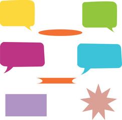 Colorful Speech Bubbles Set for Communication Design