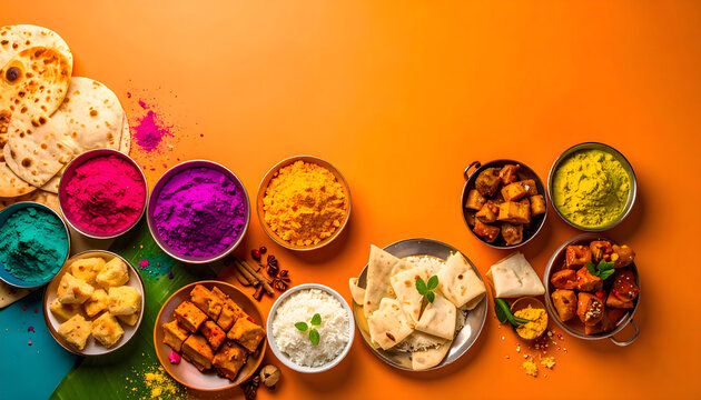 Horizontal Indian Festival Spice Background with Copy Space