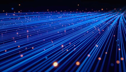 Future speed communication via digital fiber technology data network connection abstract