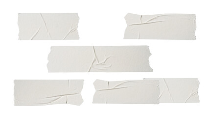 White sticker adhesive paper tape isolated on transparent background.