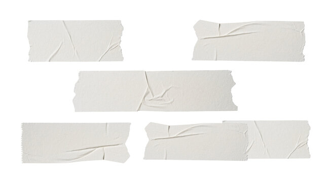 White sticker adhesive paper tape isolated on transparent background.