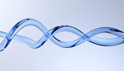 3d glass streamline design element, abstract pipe shaped wave, 3d rendering