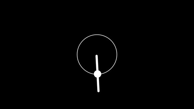 A circular dial contains a single diagonal line passing through its center point to indicate a specific angular position or a rotational setting that can be adjusted by the user in the app