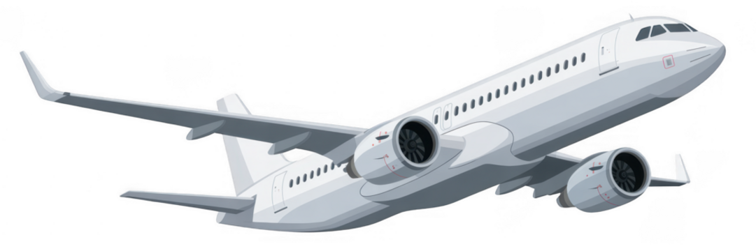 White Airplane airplane isolated on a transparent background - Powered by Adobe