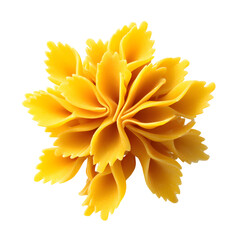 Farfalle Pasta Arranged Like Flower isolated on transparent background