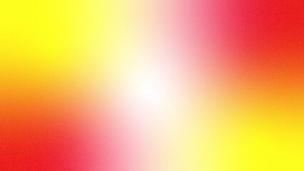 Vibrant yellow red gradient, soft white center, grainy noise texture overlay, warm bright color backdrop