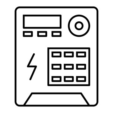 smart meter line icon with editable stroke