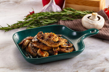 Vegan cuisine - roasted champignon slices