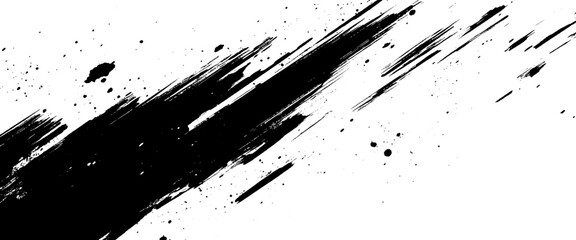 Vector abstract modern background featuring black bold diagonal brush strokes