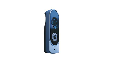 Fototapeta premium High-tech smart home doorbell with blank interface, modern connected security device concept, transparent background