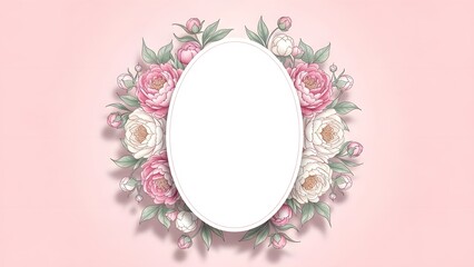 Happy mother's day wishes with beautiful floral frame and pink background