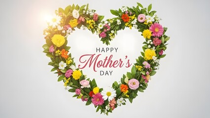 Happy mother's day wishes greeting and love heartfelt floral tribute