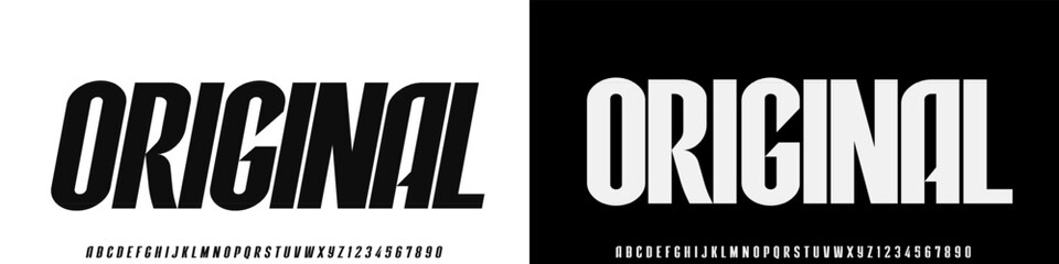 ORIGINAL FONT, Sport Modern Italic Alphabet Font. Typography urban style fonts for technology, digital, movie logo design. vector illustration.eps © krincing 