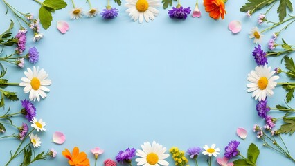 Happy mother's day wishes with beautiful floral frame and colorful flowers