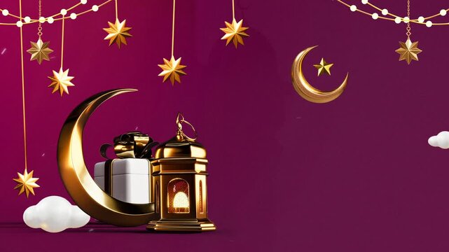 Ramadan Eid Night Decoration Motion Background video