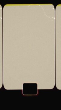 Vertical Super 8 Style Film Overlay with Grainy Celluloid Texture and Frame Borders with Retro Grain, Dust and Mechanical Frame Jitter