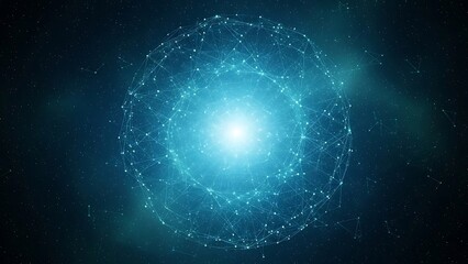 Futuristic blue network background with glowing connections and stars