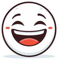 Obraz premium Joyful Laughing Emoji with Red Cheeks and Wide Open Mouth