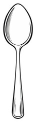Illustration of a simple spoon with clean lines and contours, silverware design