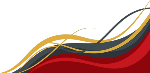 A vibrant abstract design featuring wavy lines in bold colors