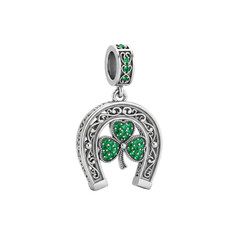 Horseshoe Shamrock Irish pendant jewelry