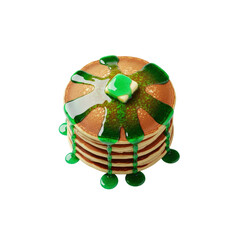 Stack of Pancakes with Green Syrup