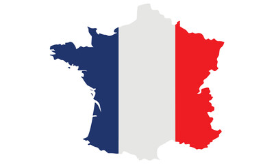 France Map Flag Vector &ndash; Tricolor Blue White Red French Map Illustration .