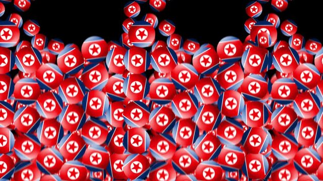 North Korea Flag Transition With Transparent Background