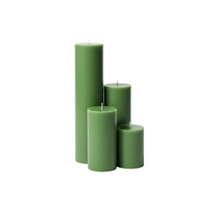 Green Candles on a Transparent Background