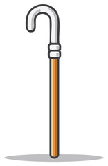 Classic Wooden Walking Cane with Hook Handle for Support and Mobility