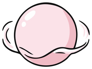 Stylized Pink Bubble or Sphere with Flowing Lines and Highlights