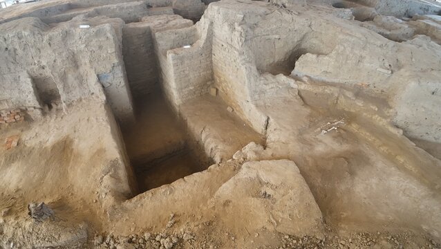 Archaeological Excavation of Ancient Civilization Ruins at Rakhigarhi, India
