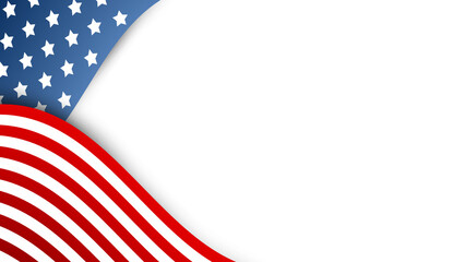 Obraz premium Waving flag design with red and white stripes on a blue background featuring white stars