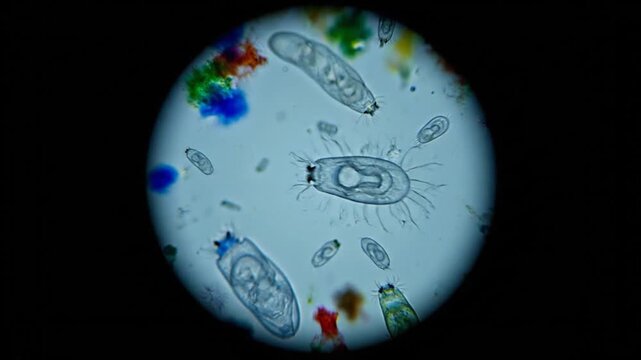 Microscopic View of Cells and Organisms.