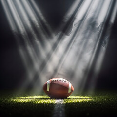 Obraz premium Spotlighted football for super bowl lx event